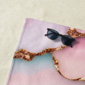 Light Blue Pink Marble Agate Modern Collection Strandtuch (Beispiel)
