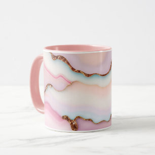 Light Blue Pink Marble Agate Modern Collection Tasse