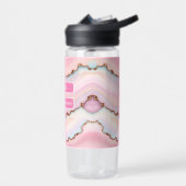Light Blue Pink Marble Agate Modern Collection Trinkflasche (Links)