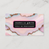Light Blue Pink Marble Agate Modern Collection Visitenkarte (Vorderseite)