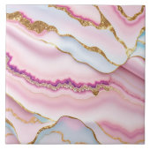 Light Blue Pink Marble Agate Trendy Collection Fliese (Vorderseite)