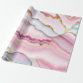 Light Blue Pink Marble Agate Trendy Collection Geschenkpapier (Ungerollt)