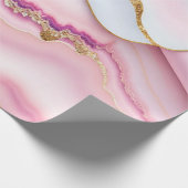 Light Blue Pink Marble Agate Trendy Collection Geschenkpapier (Ecke)