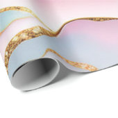 Light Blue Pink Marble Agate Trendy Collection Geschenkpapier (Rolleneckpunkt)