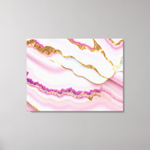 Light Blue Pink Marble Agate Trendy Collection Leinwanddruck