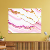 Light Blue Pink Marble Agate Trendy Collection Leinwanddruck (Insitu (Wohnzimmer))