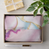 Light Blue Pink Marble Agate Trendy Collection Seidenpapier (Geschenk)