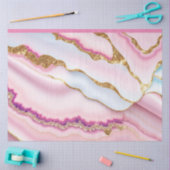 Light Blue Pink Marble Agate Trendy Collection Seidenpapier (Basteln)