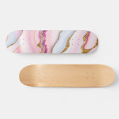 Light Blue Pink Marble Agate Trendy Collection Skateboard (Horizontal)
