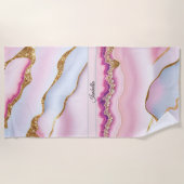 Light Blue Pink Marble Agate Trendy Collection Strandtuch (Vorderseite)