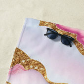 Light Blue Pink Marble Agate Trendy Collection Strandtuch (Beispiel)