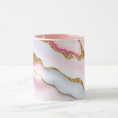 Light Blue Pink Marble Agate Trendy Collection Tasse (Zentrum)