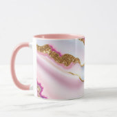 Light Blue Pink Marble Agate Trendy Collection Tasse (Links)