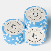 Light Blue Poker Chips - Benutzerdefiniert Bild/Te (Stapel)