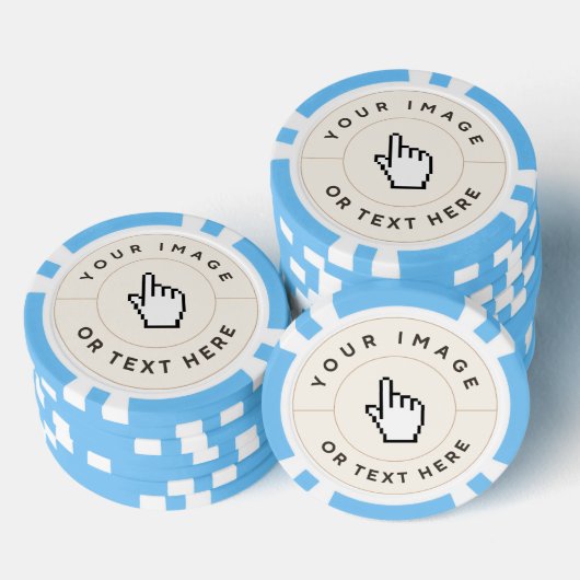 Light Blue Poker Chips - Benutzerdefiniert Bild/Te (Stapel)