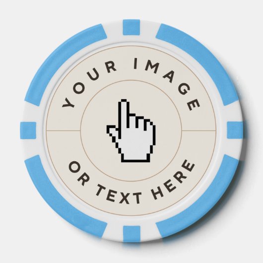 Light Blue Poker Chips - Benutzerdefiniert Bild/Te (Vorderseite)