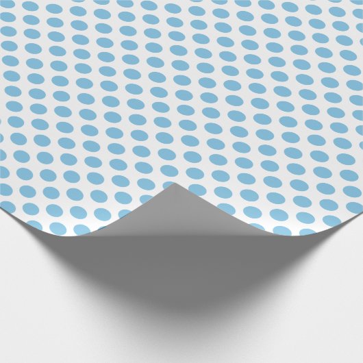 Light Blue Polka Dot auf Weißpapier Geschenkpapier (Ecke)