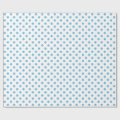 Light Blue Polka Dot auf White Medium Space Geschenkpapier (Flach)