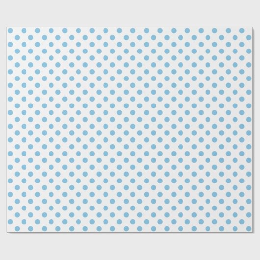 Light Blue Polka Dot auf White Medium Space Geschenkpapier (Flach)