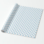 Light Blue Polka Dot auf White Medium Space Geschenkpapier (Ungerollt)