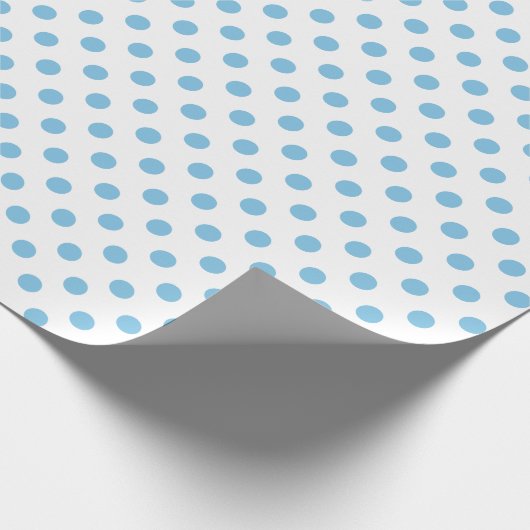 Light Blue Polka Dot auf White Medium Space Geschenkpapier (Ecke)