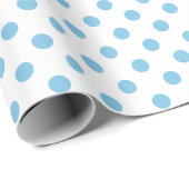 Light Blue Polka Dot auf White Medium Space Geschenkpapier (Rolleneckpunkt)