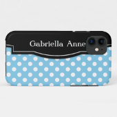 Light Blue Polka Dot Black Frame iPhone 5 Gehäuse Case-Mate iPhone Hülle (Rückseite (Horizontal))