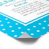 Light Blue Polka Dot Name Baby Sessing Kinderzimme Poster (Ecke)