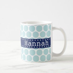 Light Blue Polka Dot Pattern Blue Banner Kaffeetasse
