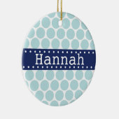Light Blue Polka Dot Pattern Blue Banner Keramikornament (Rechts)