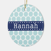 Light Blue Polka Dot Pattern Blue Banner Keramikornament (Links)