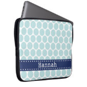 Light Blue Polka Dot Pattern Blue Banner Laptopschutzhülle (Vorne Rechts)