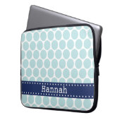 Light Blue Polka Dot Pattern Blue Banner Laptopschutzhülle (Vorderseite Links)