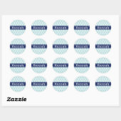Light Blue Polka Dot Pattern Blue Banner Runder Aufkleber (Blatt)