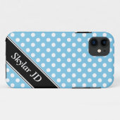 Light Blue Polka Dot personalisiert iPhone 5 Fall Case-Mate iPhone Hülle (Rückseite (Horizontal))