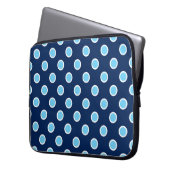 Light Blue Polka Dots auf dunkelblauem Laptop-Sieb Laptopschutzhülle (Vorderseite Links)