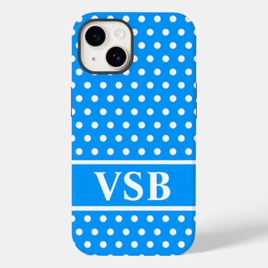 Light Blue Polka Dots Case-Mate iPhone Hülle (Rückseite)