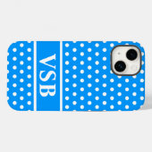Light Blue Polka Dots Case-Mate iPhone Hülle (Rückseite (Horizontal))