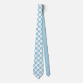 Light Blue Polka Dots on White Custom Necktie Krawatte (Vorderseite)