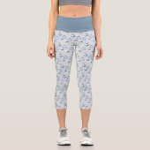 Light Blue PumpkinPattern - Capri Leggings (Vorderseite)