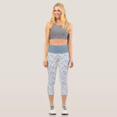 Light Blue PumpkinPattern - Capri Leggings (Vorderseite)