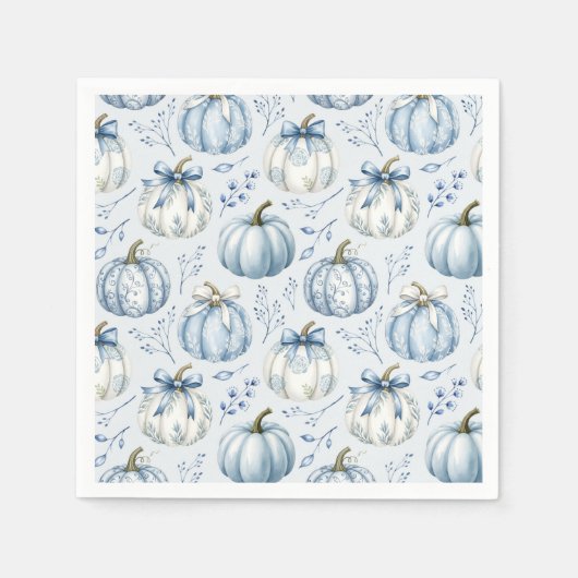 Light Blue PumpkinPattern - Napkins Serviette (Vorderseite)