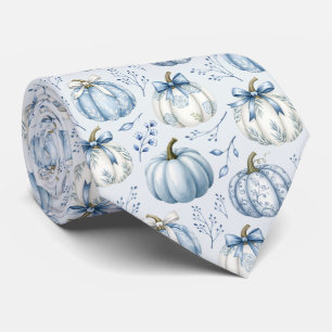 Light Blue PumpkinPattern - Neck Tie Krawatte