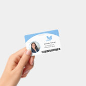 Light Blue QR Barcode Mitarbeiter Foto ID Ausweis (Handheld)
