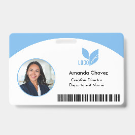 Light Blue QR Barcode Mitarbeiter Foto ID Ausweis