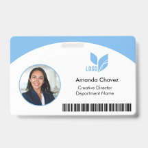 Light Blue QR Barcode Mitarbeiter Foto ID
