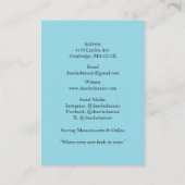 Light Blue QR Code Music Teacher Acoustic Guitar Visitenkarte (Rückseite)