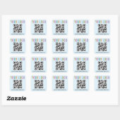 Light Blue QR Code Stickers Business Logo Square (Blatt)