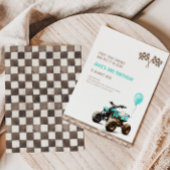 Light Blue Quad Bike Einladung zum Geburtstag