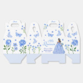 Light Blue Quinceñera Butterfly und Rose Blütenblu Geschenkschachtel (Ungeklappt)